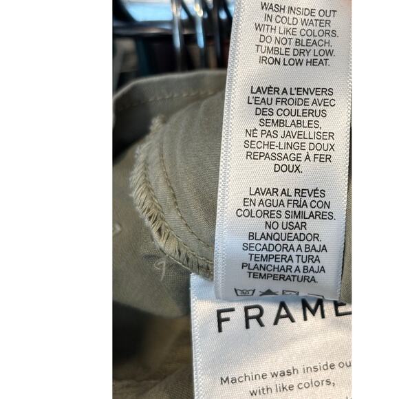 Frame High Waist Cargo Utility Pants Cotton Stretch Size 27 Flaws - Picture 9 of 13